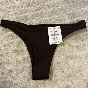 NWT Zara Brown Bikini Bottom in Espresso Brown